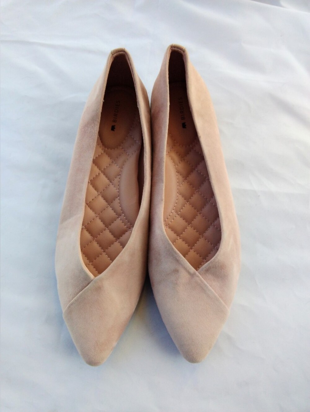 Birdies Goldfinch Pointed Toe Blush Pink Suede Slip On Flats Womens Size 8